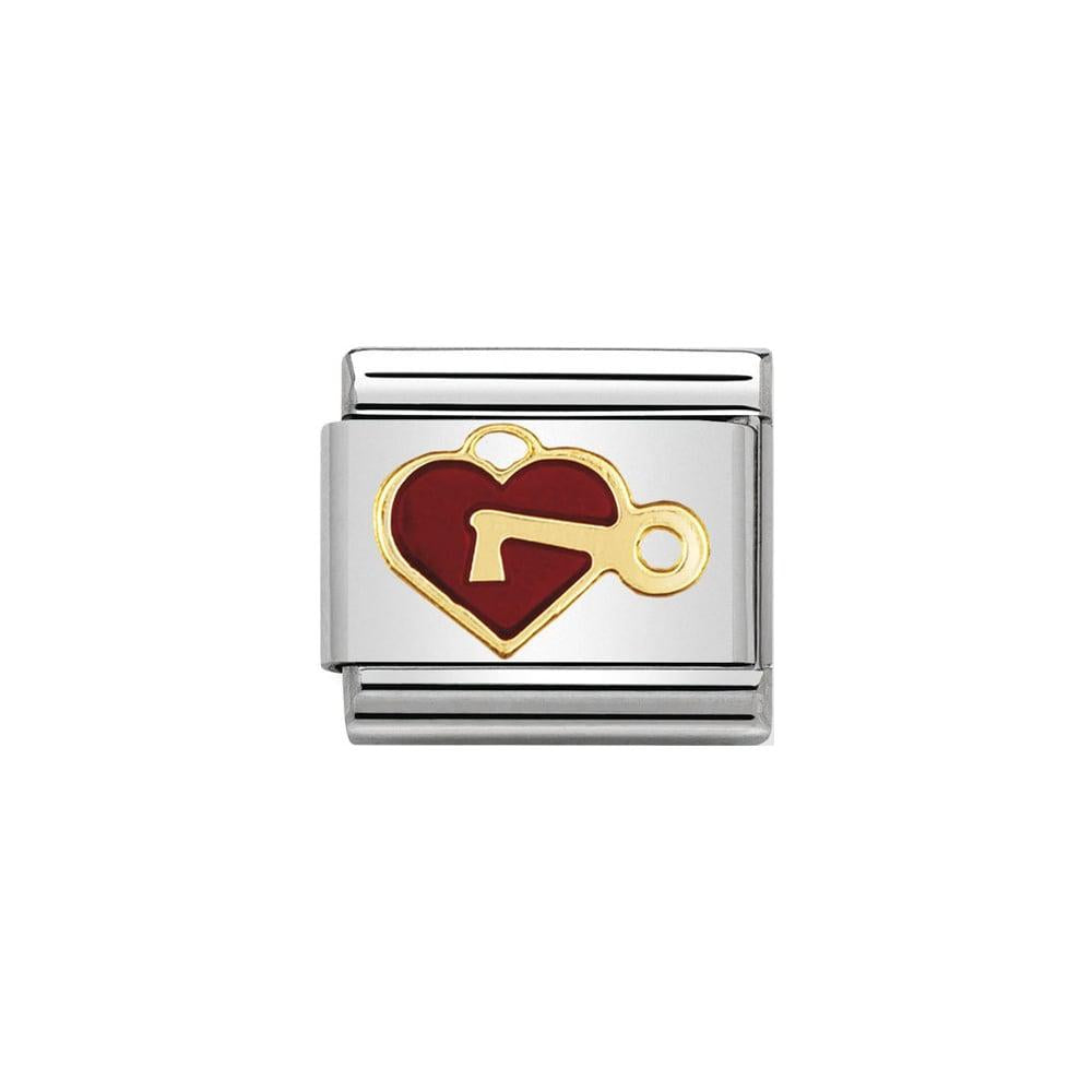 Nomination Classic Gold Special Red Heart Enamel And Stone Charm