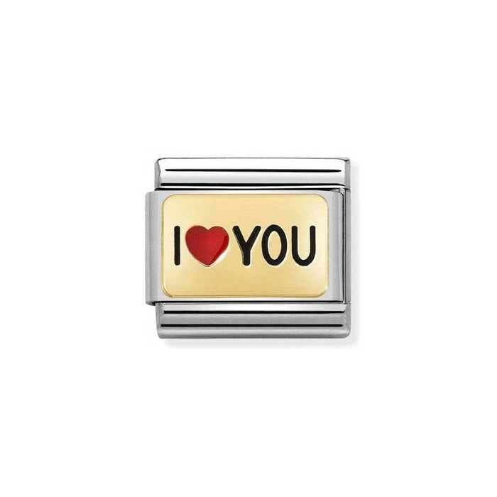 NOMINATION Classic Gold & Red I Heart You Charm - Bumbletree Ltd