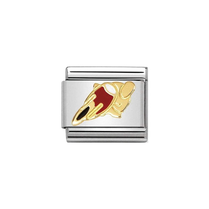 NOMINATION Classic Gold & Red Motorcyclist Charm - Bumbletree Ltd