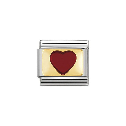 NOMINATION Classic Gold & Red Positive Heart Plate Charm - Bumbletree Ltd