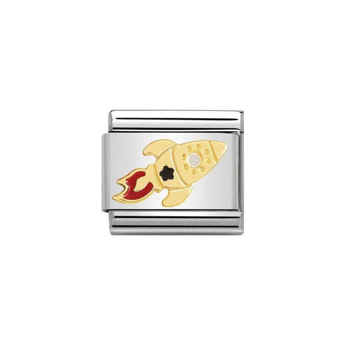 NOMINATION Classic Gold & Red Rocketship Charm - Bumbletree Ltd