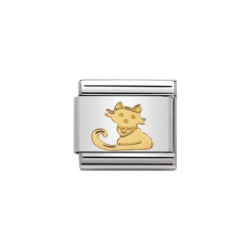 NOMINATION Classic Gold Seated Cat Charm - Bumbletree Ltd