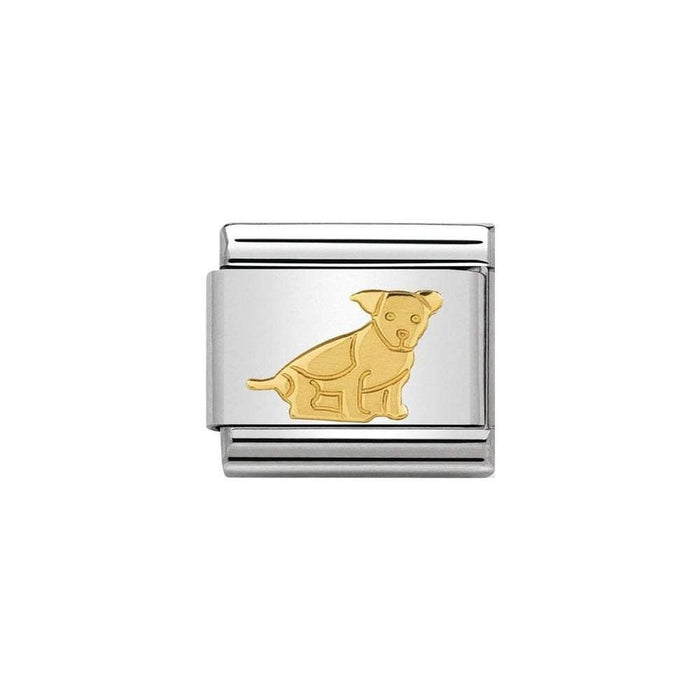 NOMINATION Classic Gold Seated Dog Charm - Bumbletree Ltd