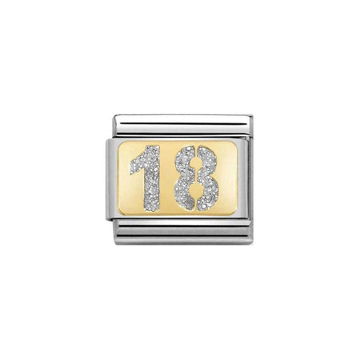 NOMINATION Classic Gold & Silver Glitter 18 Plate Charm - Bumbletree Ltd