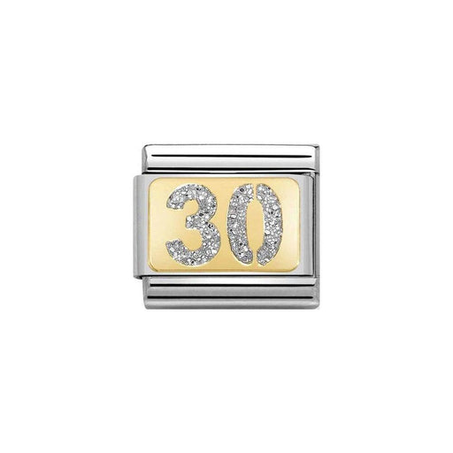 NOMINATION Classic Gold & Silver Glitter 30 Plate Charm - Bumbletree Ltd