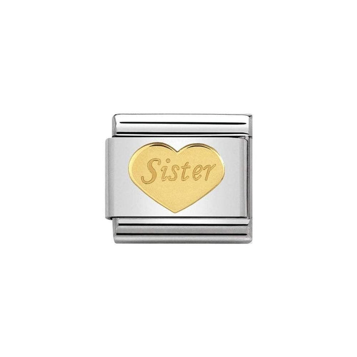 NOMINATION Classic Gold Sister Heart Charm - Bumbletree Ltd
