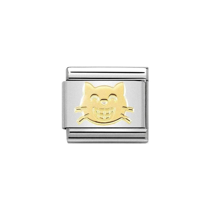 NOMINATION Classic Gold Smiling Cat Charm - Bumbletree Ltd