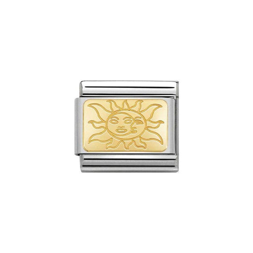 NOMINATION Classic Gold Sun with Faces Plate Charm - Bumbletree Ltd