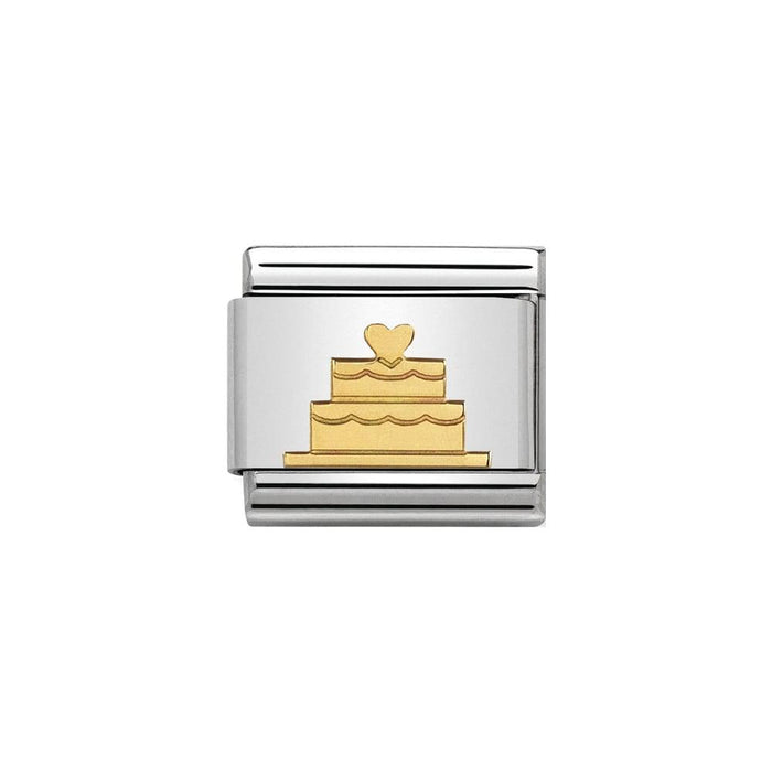 NOMINATION Classic Gold Tiered Cake Charm - Bumbletree Ltd