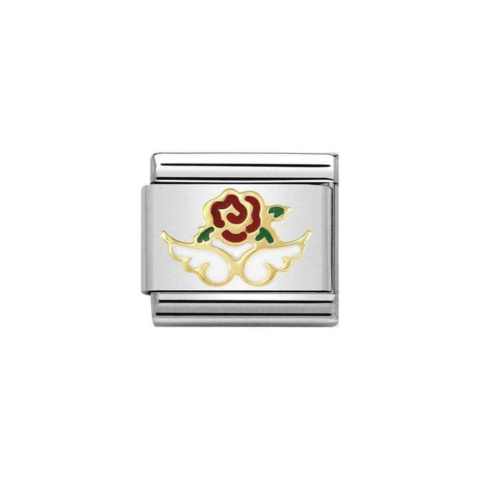 NOMINATION Classic Gold & White Angel of Nature & Beauty Charm - Bumbletree Ltd