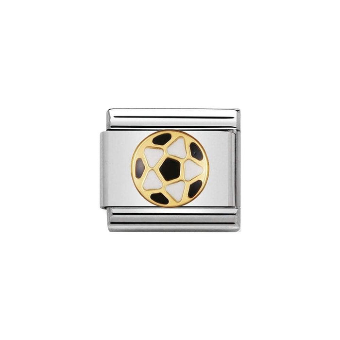 NOMINATION Classic Gold White & Black Football Charm - Bumbletree Ltd