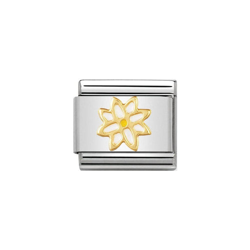 NOMINATION Classic Gold & White Edelweiss Charm - Bumbletree Ltd