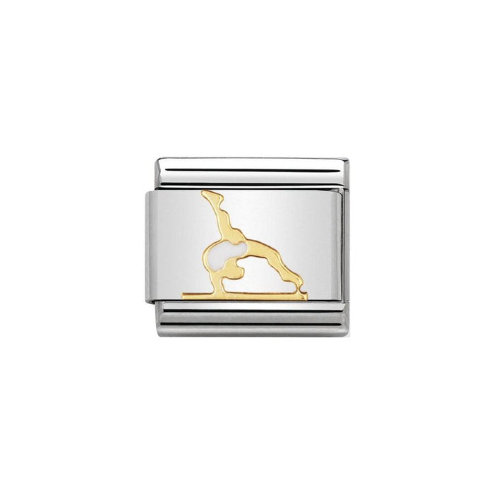 NOMINATION Classic Gold & White Gymnast Charm - Bumbletree Ltd