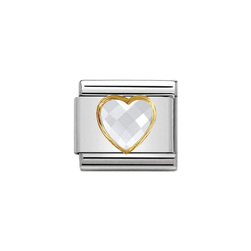 NOMINATION Classic Gold & Red Heart Faceted CZ Charm - Bumbletree Ltd