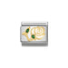 NOMINATION Classic Gold & White Stemmed Rose Charm - Bumbletree Ltd