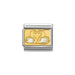 NOMINATION Classic Gold & White Swans Plate Charm - Bumbletree Ltd