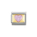 NOMINATION Classic Heart with Pink Glitter Charm - Bumbletree Ltd
