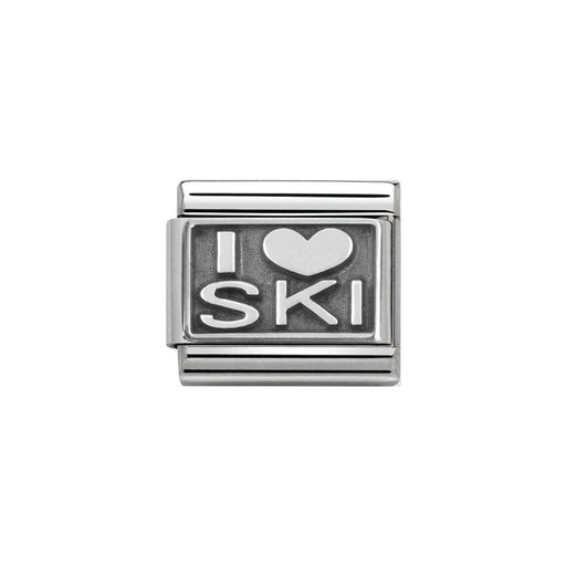 NOMINATION Classic I Love Ski Charm - Bumbletree Ltd