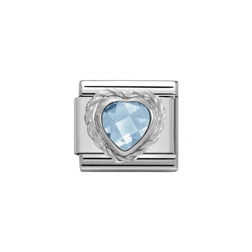 NOMINATION Classic Light Blue Heart Shaped CZ Charm - Bumbletree Ltd