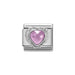 NOMINATION Classic Pink Heart Shaped CZ Charm - Bumbletree Ltd