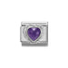 NOMINATION Classic Purple Heart Shaped CZ Charm - Bumbletree Ltd