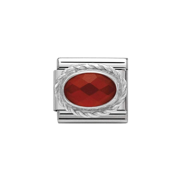 NOMINATION Classic Red Agate Cubic Zirconia Charm - Bumbletree Ltd