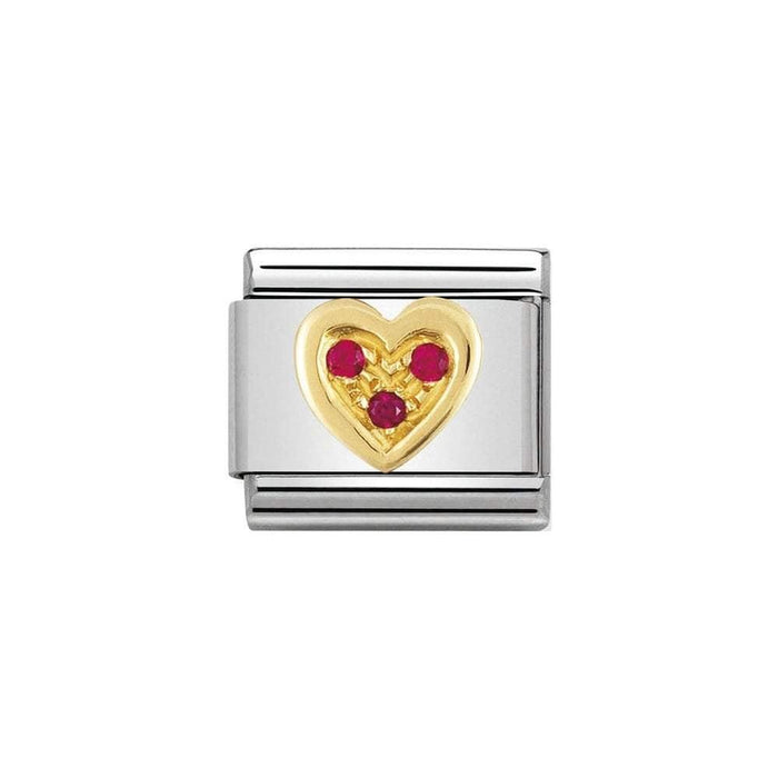 NOMINATION Classic Red Heart Cubic Zirconia Charm - Bumbletree Ltd