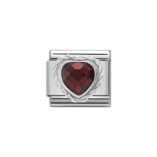 NOMINATION Classic Red Heart Shaped CZ Charm - Bumbletree Ltd