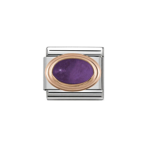 NOMINATION Classic Rose Gold Amethyst Charm - Bumbletree Ltd