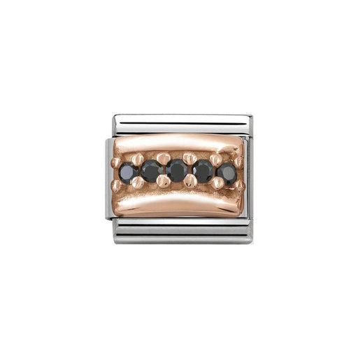 NOMINATION Classic Rose Gold Black CZ Charm - Bumbletree Ltd