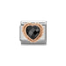 NOMINATION Classic Rose Gold & Black CZ Heart Charm - Bumbletree Ltd