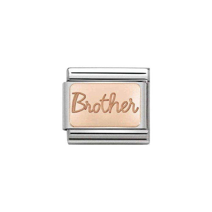 NOMINATION Classic Rose Gold Brother Plate Charm - Bumbletree Ltd