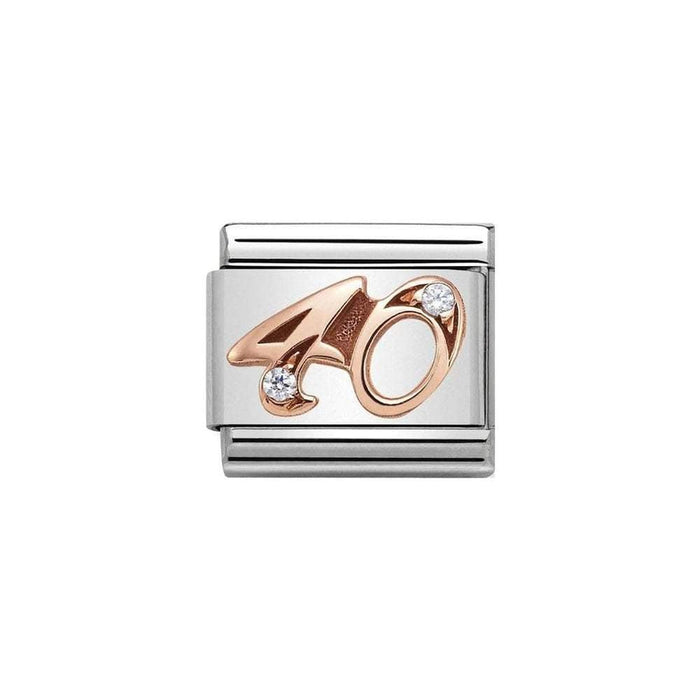 NOMINATION Classic Rose Gold & CZ 40 Charm - Bumbletree Ltd