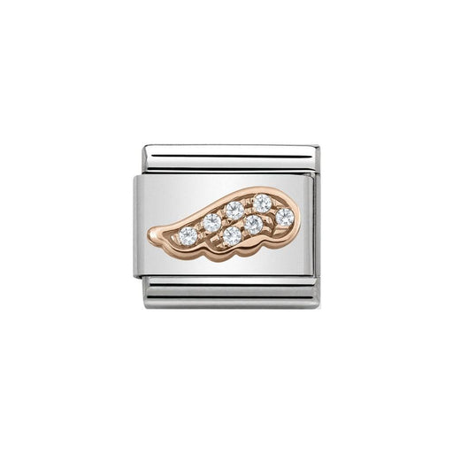 NOMINATION Classic Rose Gold CZ Angel Wing Charm - Bumbletree Ltd