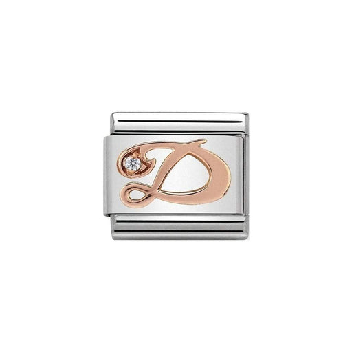 NOMINATION Classic Rose Gold & CZ Letter D Charm - Bumbletree Ltd
