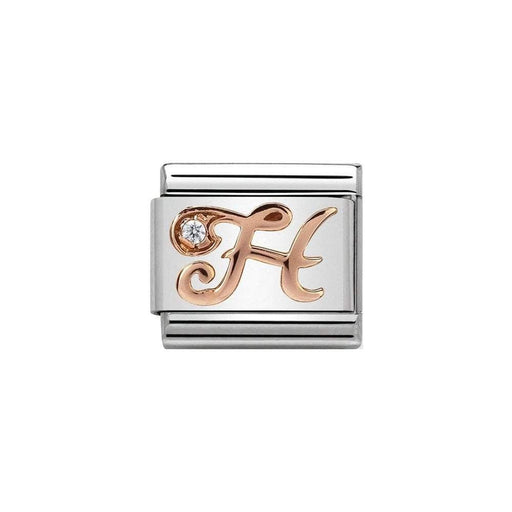 NOMINATION Classic Rose Gold & CZ Letter H Charm - Bumbletree Ltd