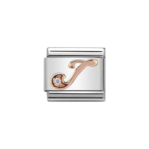NOMINATION Classic Rose Gold & CZ Letter J Charm - Bumbletree Ltd