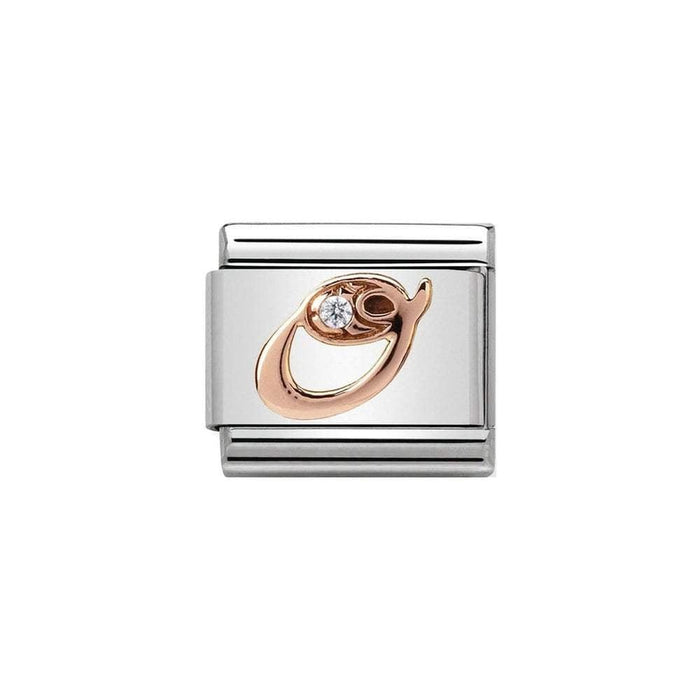 NOMINATION Classic Rose Gold & CZ Letter O Charm - Bumbletree Ltd