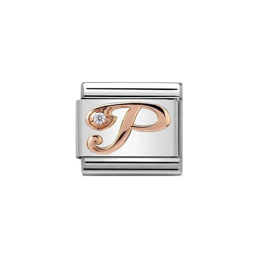 NOMINATION Classic Rose Gold & CZ Letter P Charm - Bumbletree Ltd