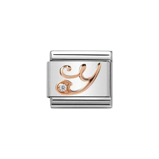 NOMINATION Classic Rose Gold & CZ Letter Y Charm - Bumbletree Ltd