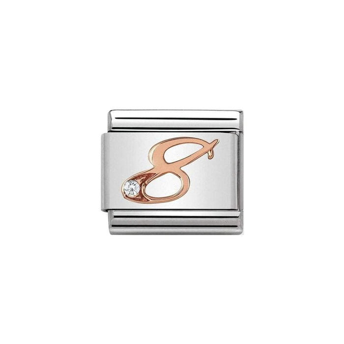 NOMINATION Classic Rose Gold & CZ Number 8 Charm - Bumbletree Ltd