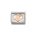 NOMINATION Classic Rose Gold CZ Raised Heart Charm - Bumbletree Ltd