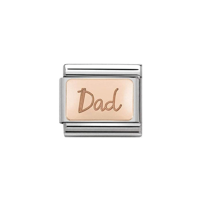 NOMINATION Classic Rose Gold Dad Plate Charm - Bumbletree Ltd