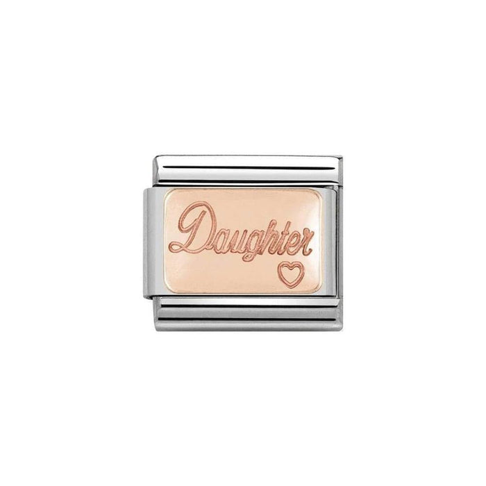 NOMINATION Classic Rose Gold Daughter Plate Charm - Bumbletree Ltd