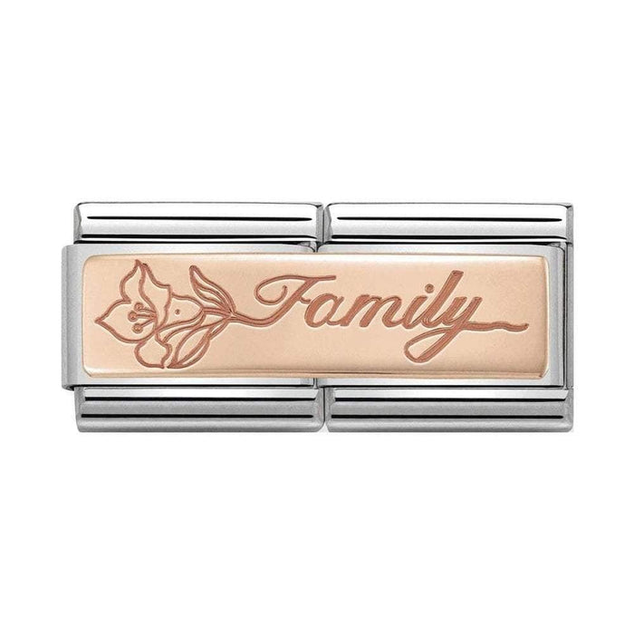 NOMINATION Classic Rose Gold Family with Flower Double Charm