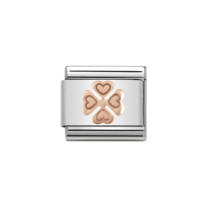 NOMINATION Classic Rose Gold Four Leaf Clover Charm - Bumbletree Ltd