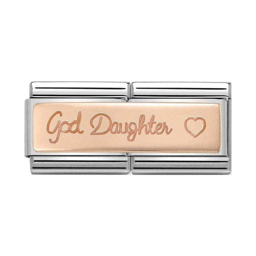 NOMINATION Classic Rose Gold God Daughter Double Charm - Bumbletree Ltd