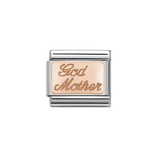 NOMINATION Classic Rose Gold Godmother Plate Charm - Bumbletree Ltd
