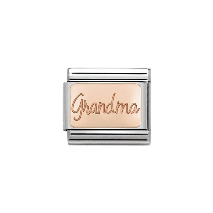 NOMINATION Classic Rose Gold Grandma Plate Charm - Bumbletree Ltd