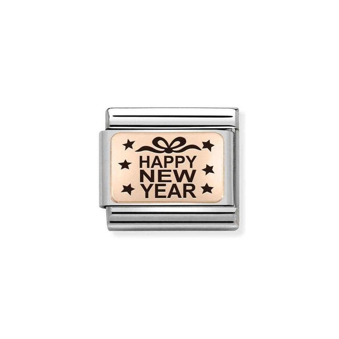 NOMINATION Classic Rose Gold Happy New Year Stars Charm - Bumbletree Ltd
